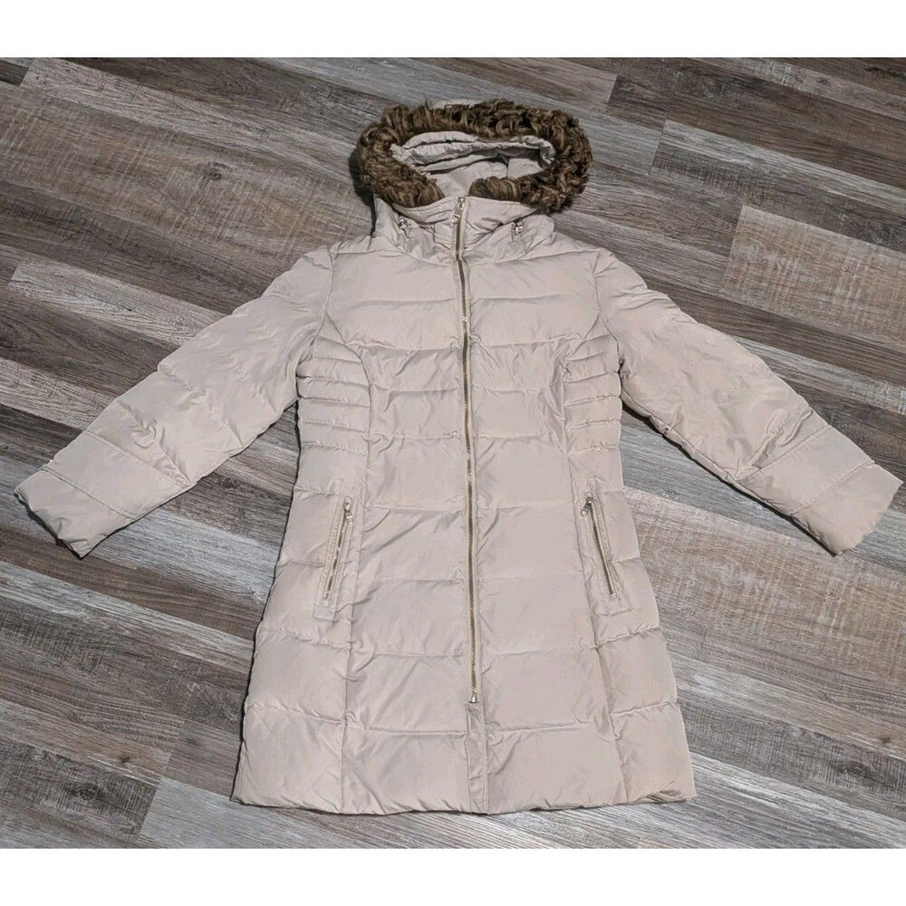 Calvin Klein Tan Leopard Print Puffer Jacket Size L